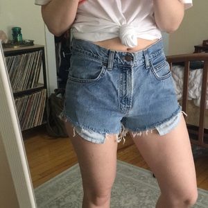vintage distressed mom shorts